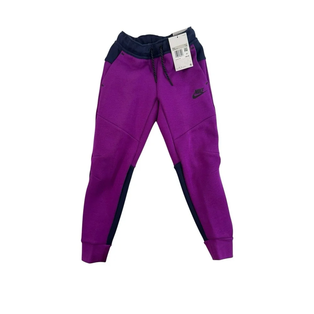Nike Sportswear Tech Fleece  Kids Joggers Purple Navy Size‎ XS HV5869-505 $90